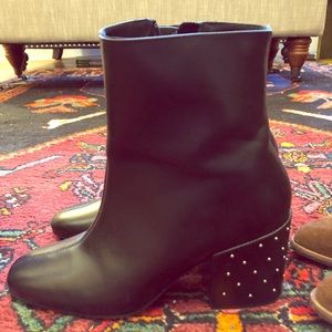 The Kooples black leather boots with studded heel